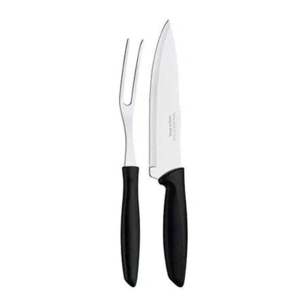 Tramontina Plenus Knife Set With Stainless Steel Blades And Black  Polypropylene Handles 4 Pieces 23498031