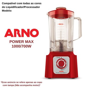Copo de Liquidificador Acrílico 1,5L Arno POWER MAX 1000W~700W Vermelho