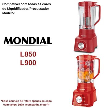 Copo de Liquidifcador Acrílico 1,5L Mondial L850/L900 TP Vermelha