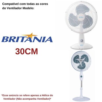 Hélice Ventilador Britânia 30cm Azul 3 Pás Sextavado