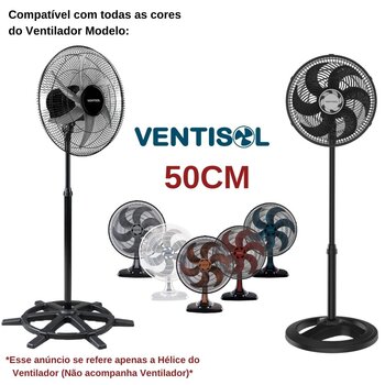 Hélice Ventilador Ventisol 50cm Cinza 6 Pás Original