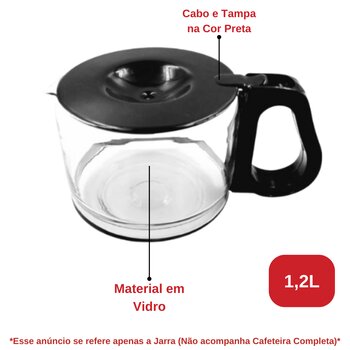 Jarra de Vidro para Cafeteira Walita Confort Plus 