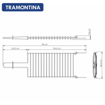 Grelha para Churrasco Inox 31x19cm - Tramontina