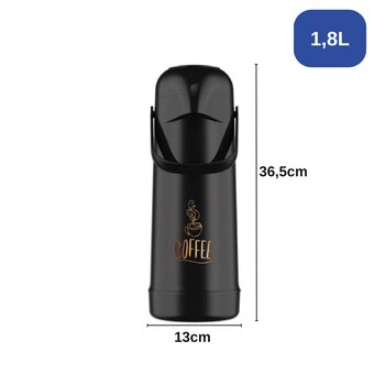 Garrafa Térmica Pressão 1,8 Litro Preta - Termolar